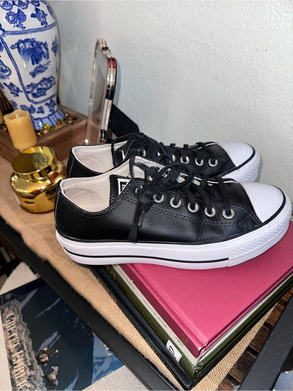 Converse Chuck Taylor All Star Lift Platform Black Leather - Picture 3 of 6